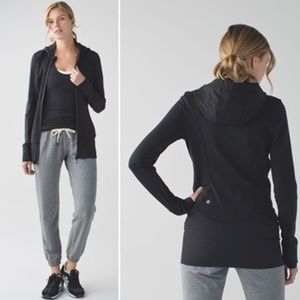 Lululemon Daily Practice Jacket Hooded Black Sz 6 Luon